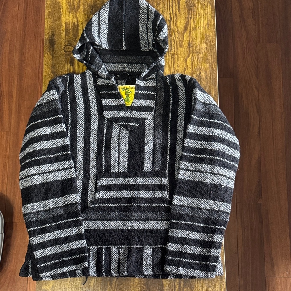 Striped Black and Gray Women's Hoodie